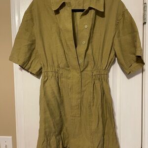 Zara Khaki Short Sleeve romper